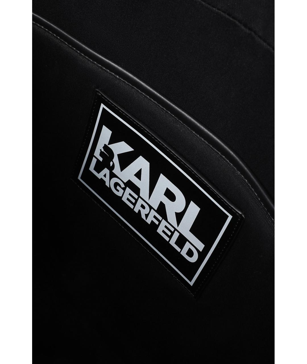 KARL LAGERFELD Черный кожаный портфель, фото 3