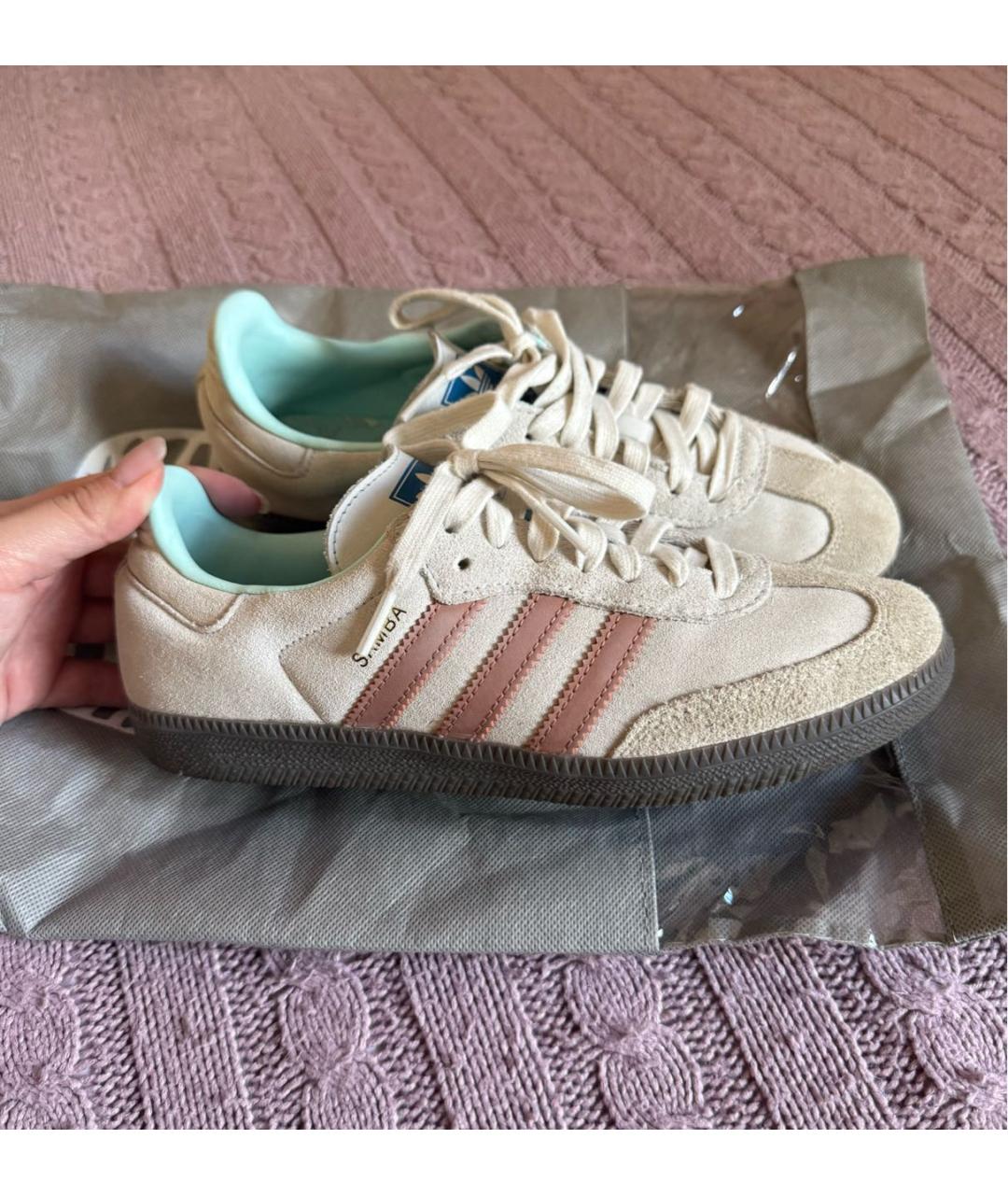 ADIDAS Бежевые замшевые кеды, фото 5