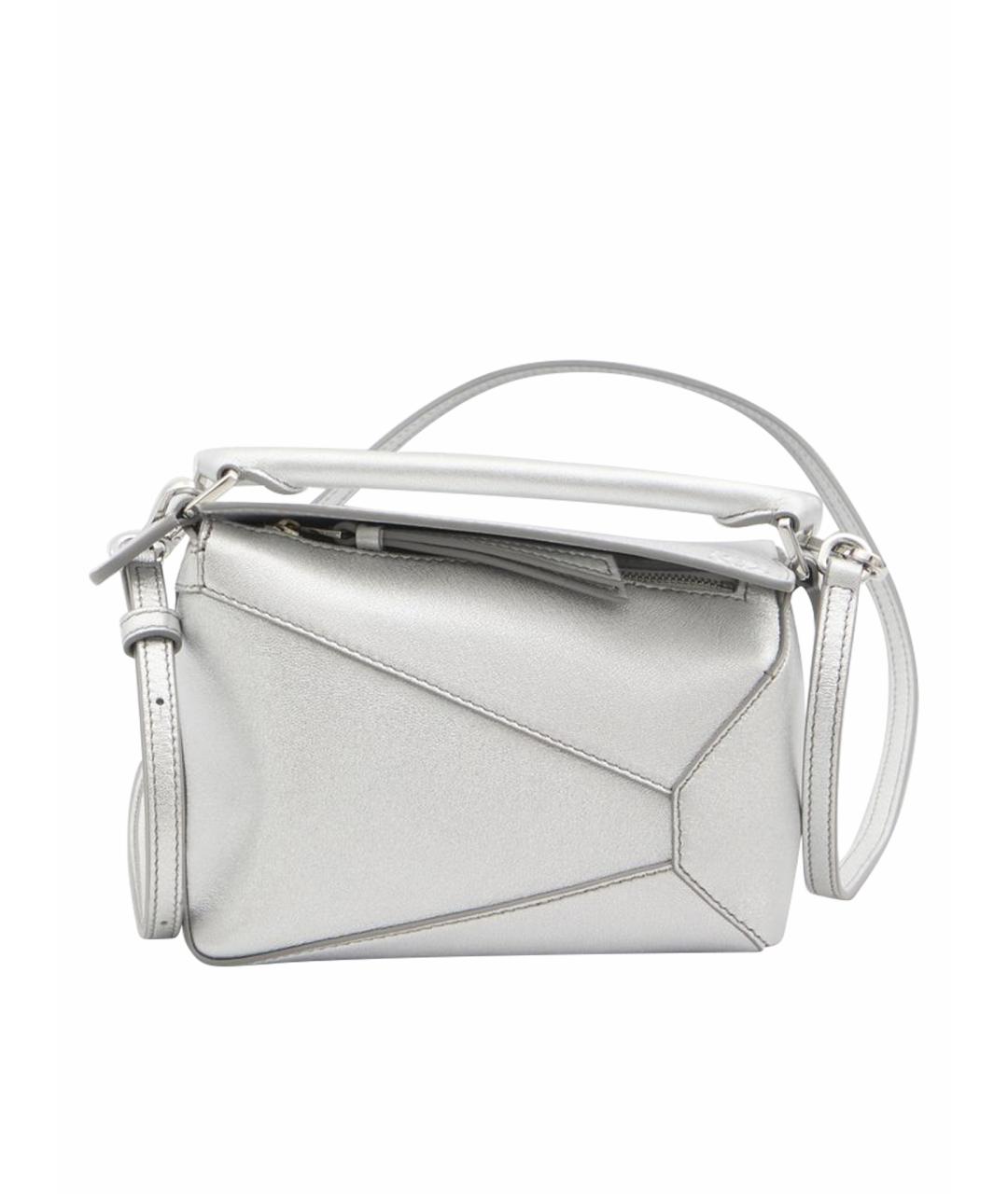 LOEWE Серебряная кожаная сумка через плечо, фото 1
