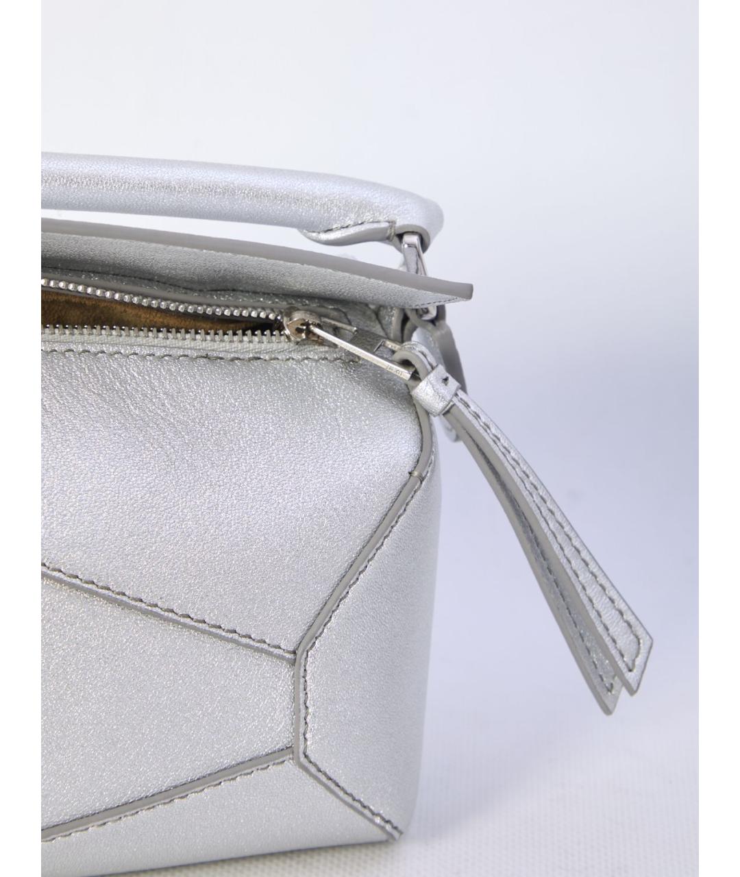 LOEWE Серебряная кожаная сумка через плечо, фото 4
