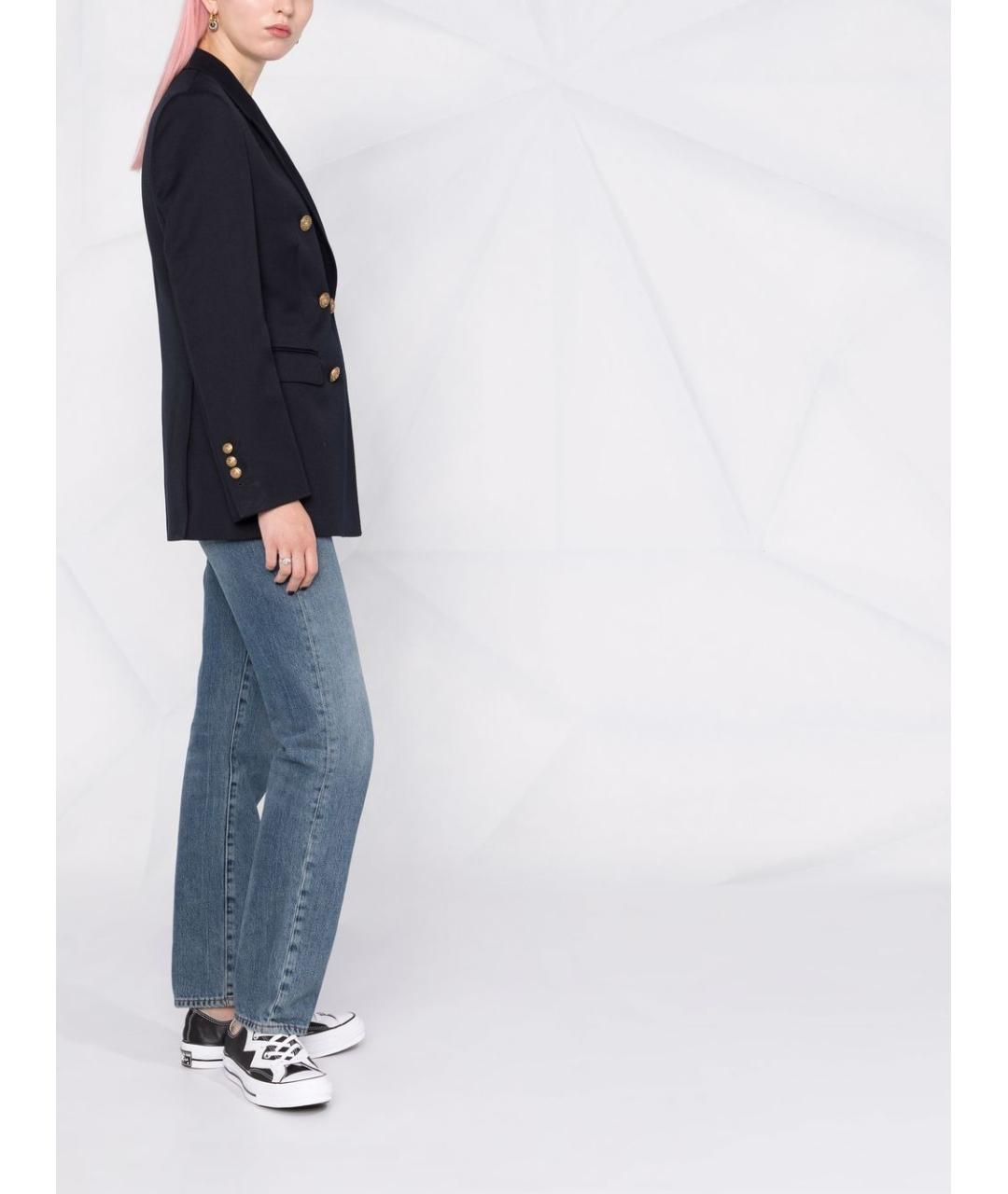 GOLDEN GOOSE DELUXE BRAND Синее шерстяное пальто, фото 4