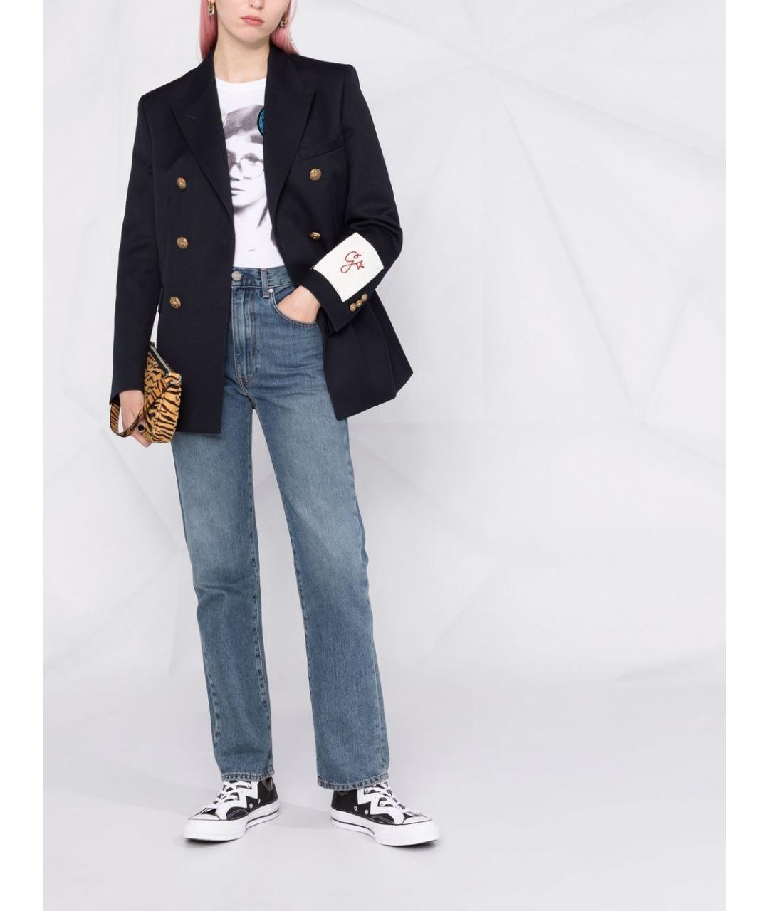 GOLDEN GOOSE DELUXE BRAND Синее шерстяное пальто, фото 5