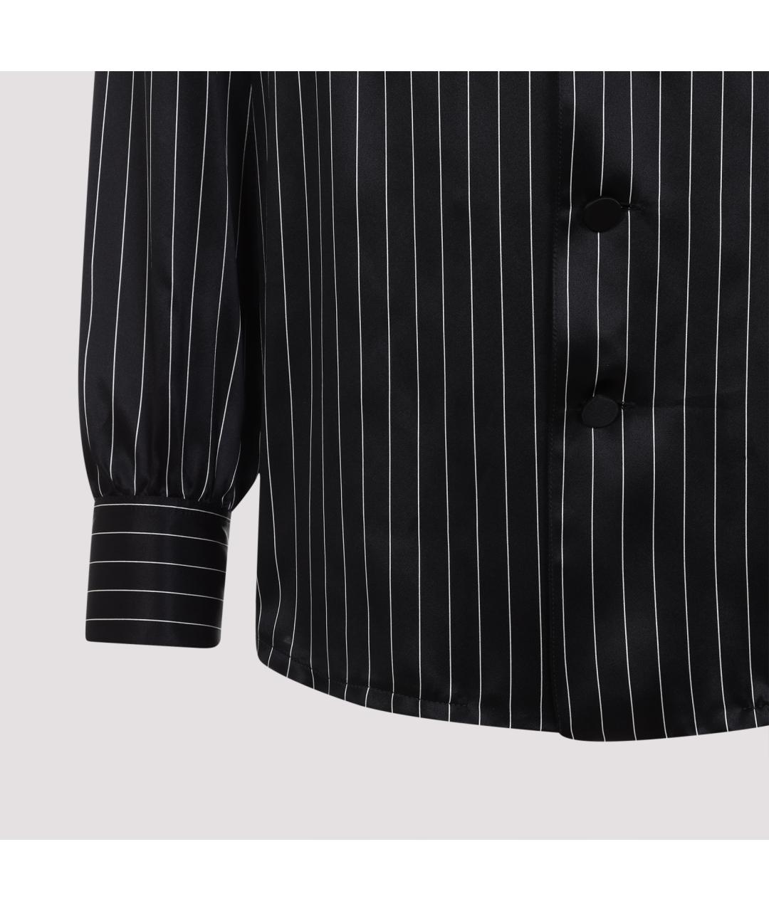 SAINT LAURENT Черная шелковая рубашка, фото 4