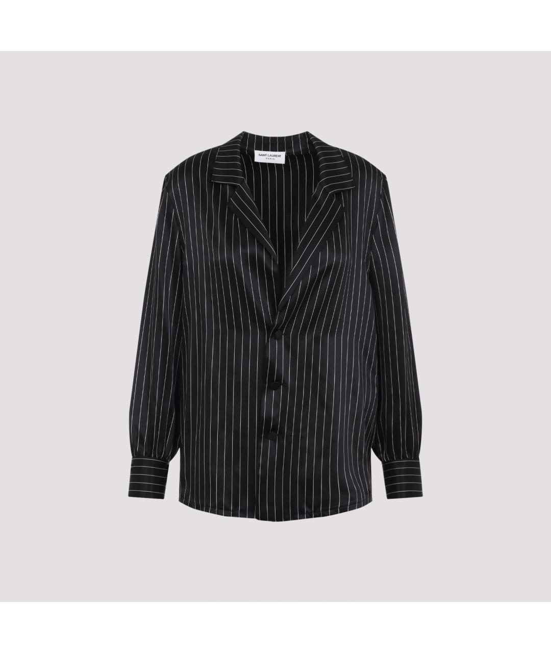 SAINT LAURENT Черная шелковая рубашка, фото 2