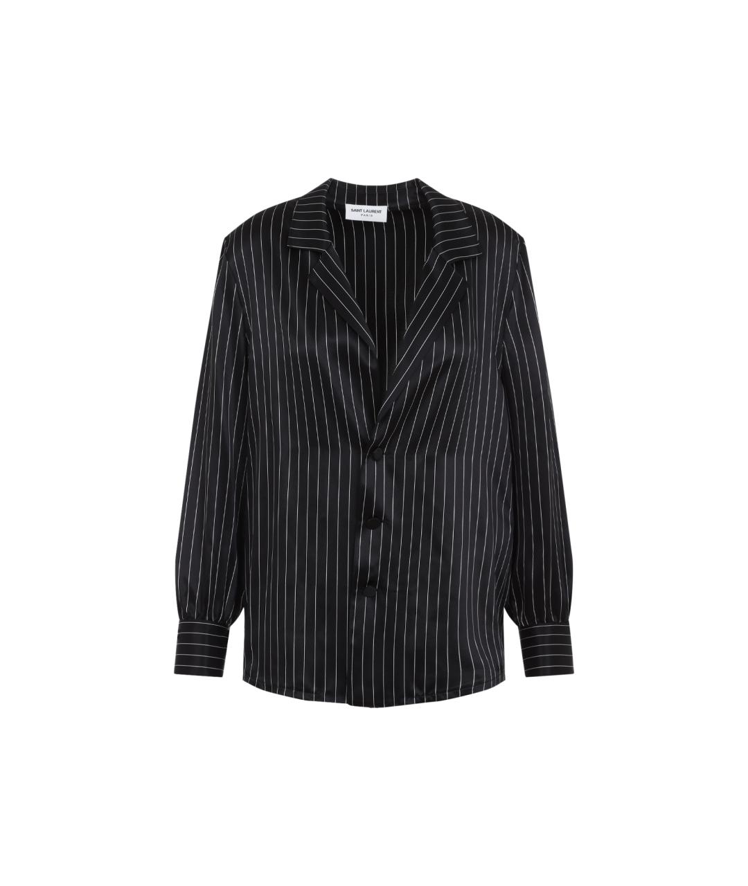 SAINT LAURENT Черная шелковая рубашка, фото 1