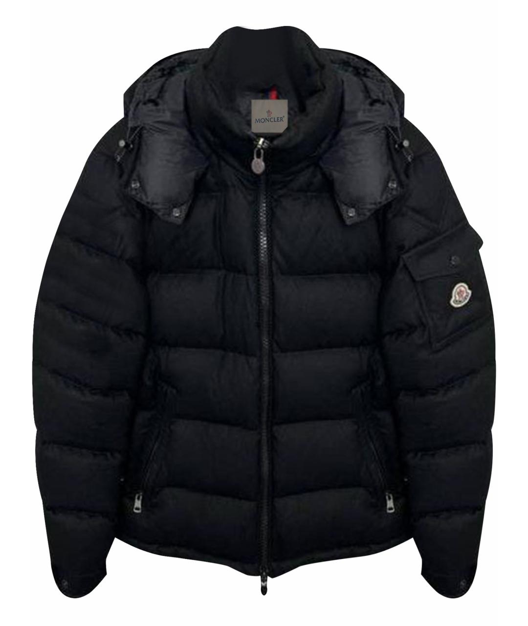 MONCLER Черный пуховик, фото 1