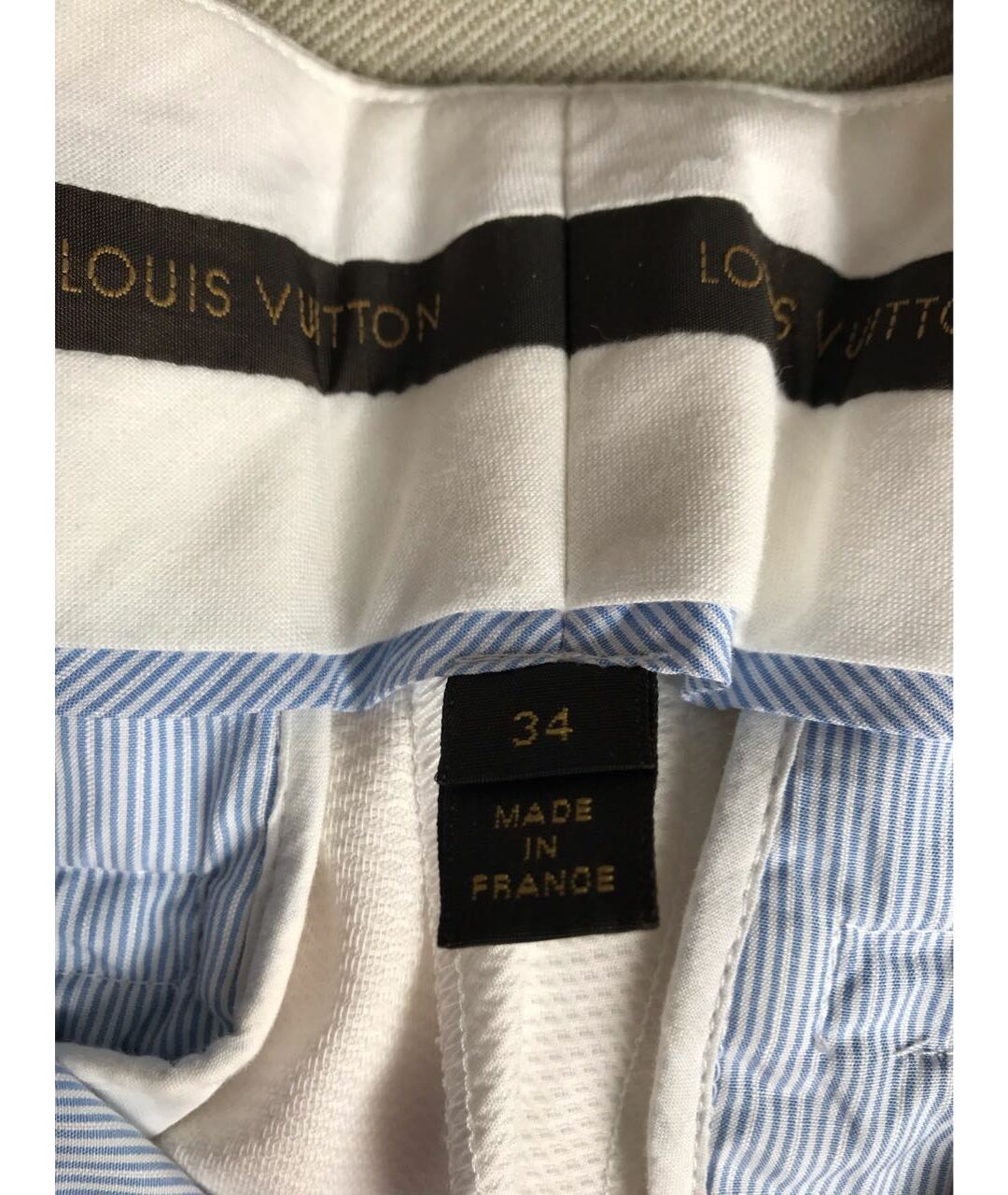 LOUIS VUITTON Белые хлопковые прямые брюки, фото 3