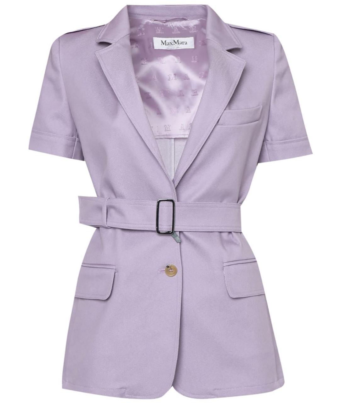 MAX MARA Фиолетовый хлопко-эластановый жакет/пиджак, фото 1