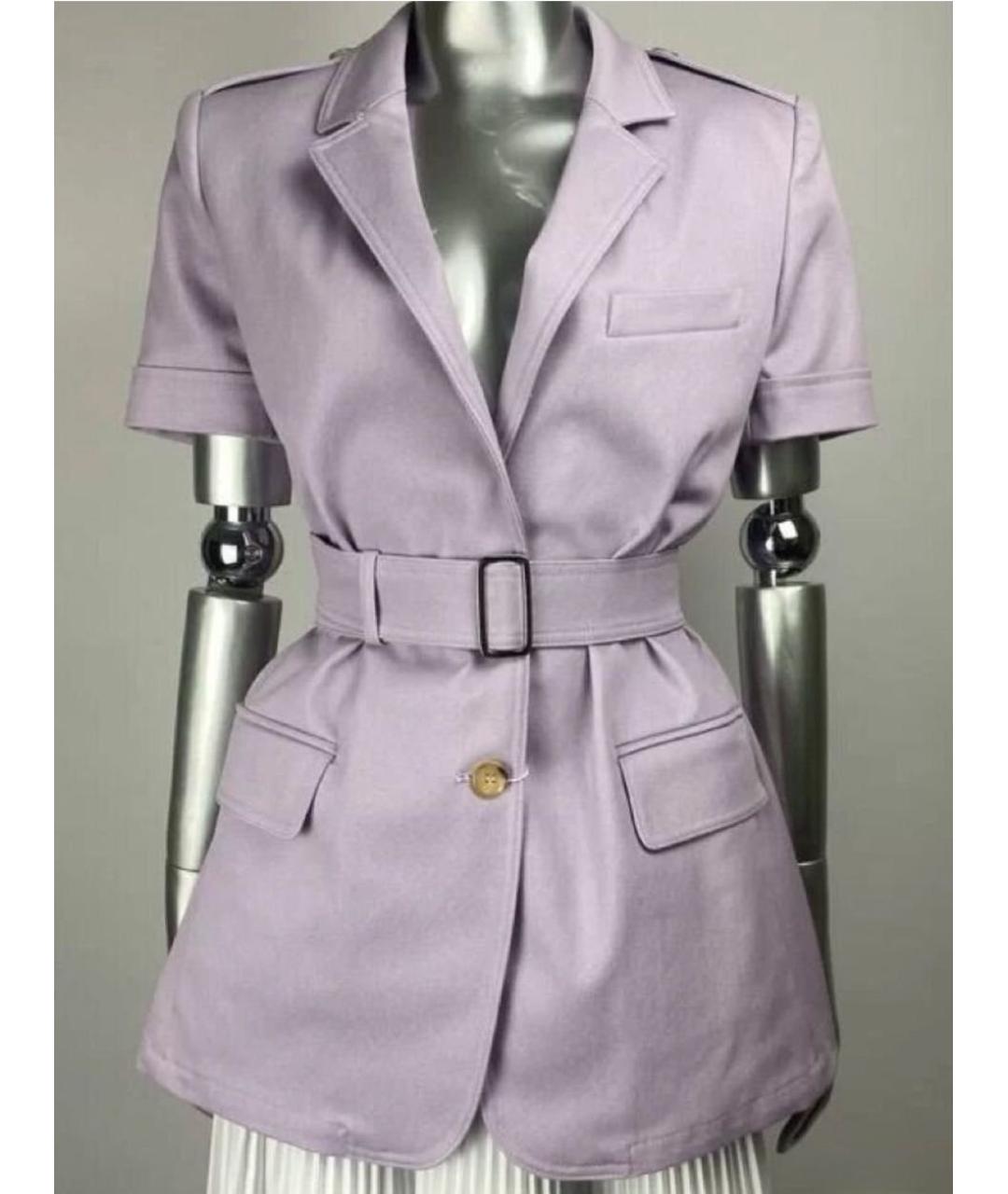 MAX MARA Фиолетовый хлопко-эластановый жакет/пиджак, фото 5