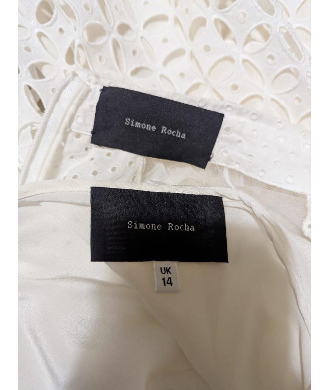SIMONE ROCHA Белое хлопковое коктейльное платье, фото 3