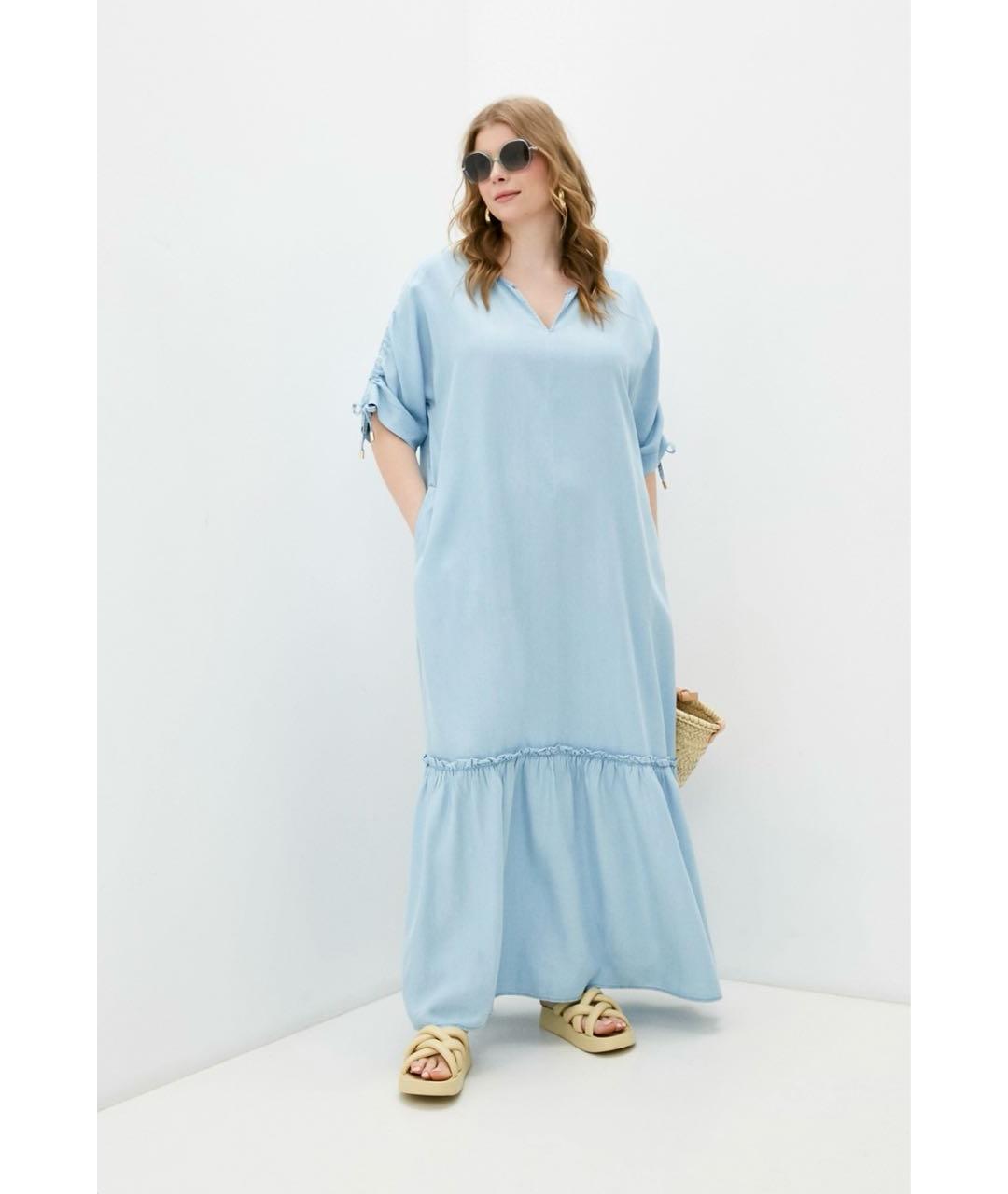MAX MARA Голубое повседневное платье, фото 6