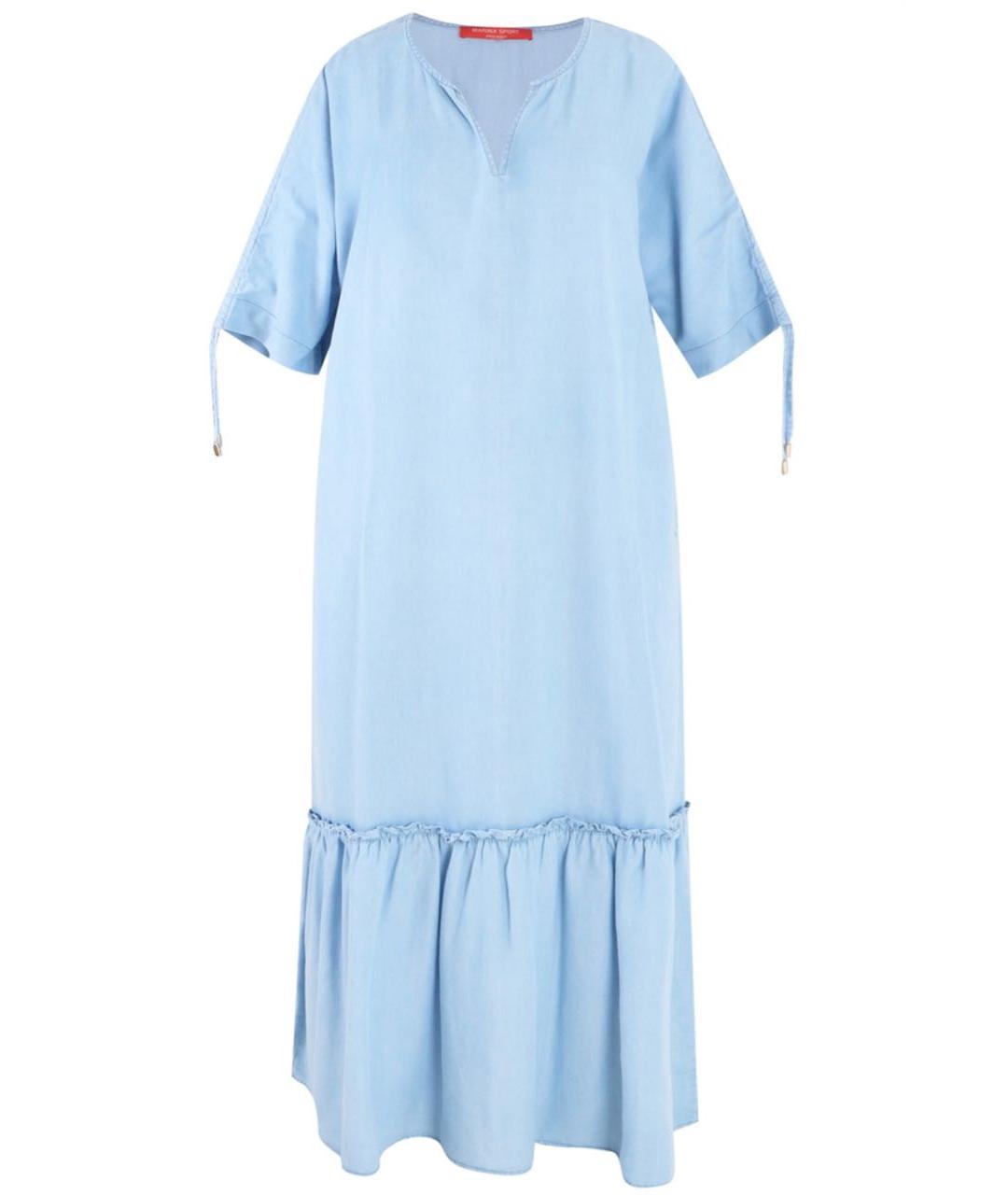 MAX MARA Голубое повседневное платье, фото 8