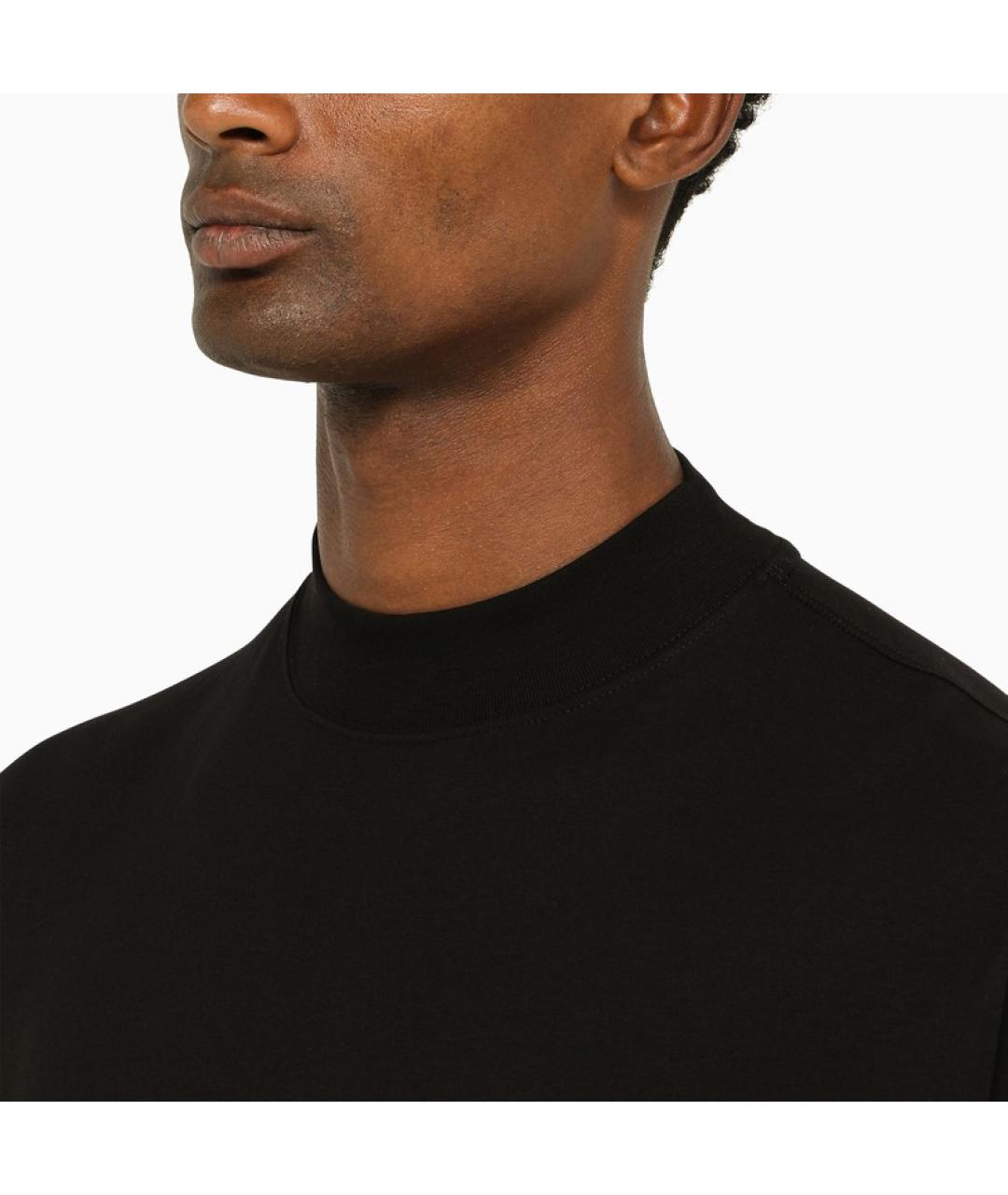 JIL SANDER Черная хлопковая футболка, фото 4