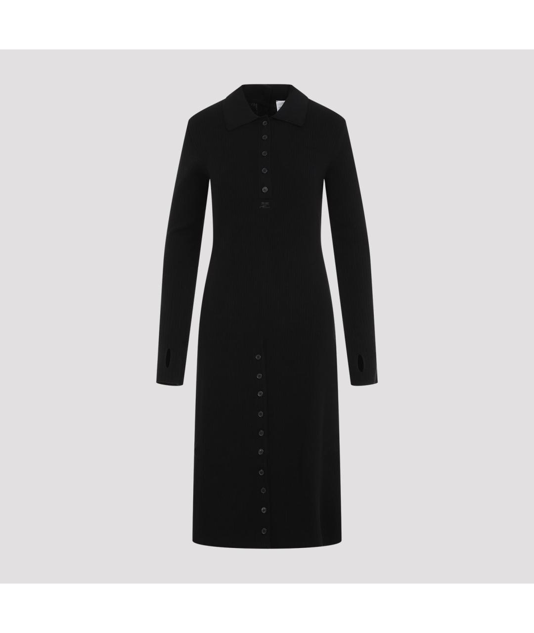 COURREGES Черное хлопковое повседневное платье, фото 2