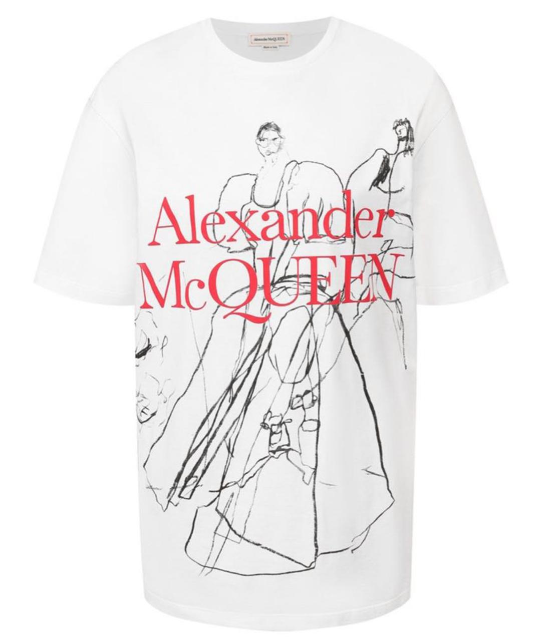 ALEXANDER MCQUEEN Белая хлопковая футболка, фото 1