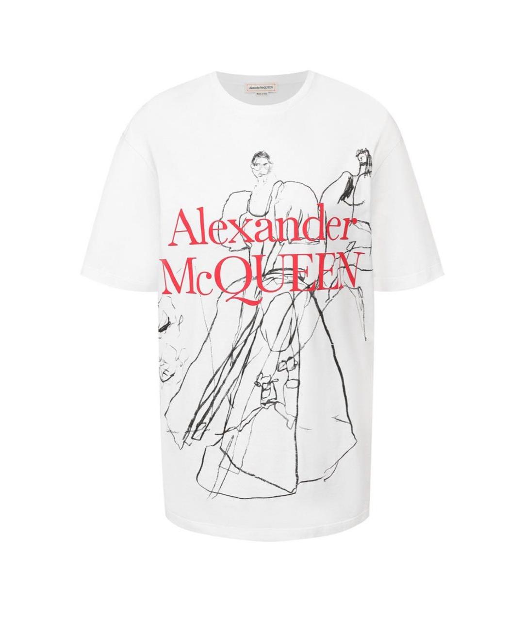 ALEXANDER MCQUEEN Белая хлопковая футболка, фото 5