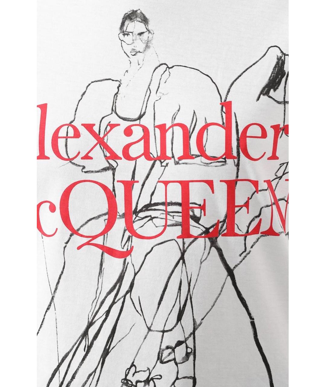ALEXANDER MCQUEEN Белая хлопковая футболка, фото 4