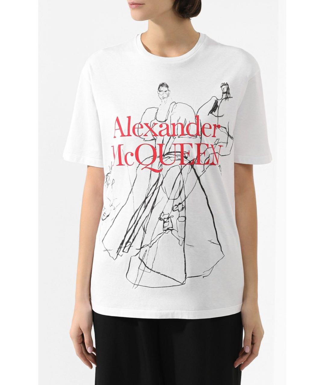 ALEXANDER MCQUEEN Белая хлопковая футболка, фото 3