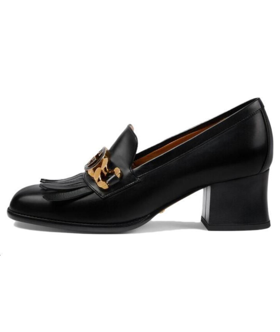 GUCCI Черные кожаные туфли, фото 2