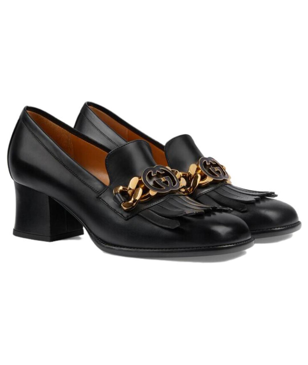 GUCCI Черные кожаные туфли, фото 4