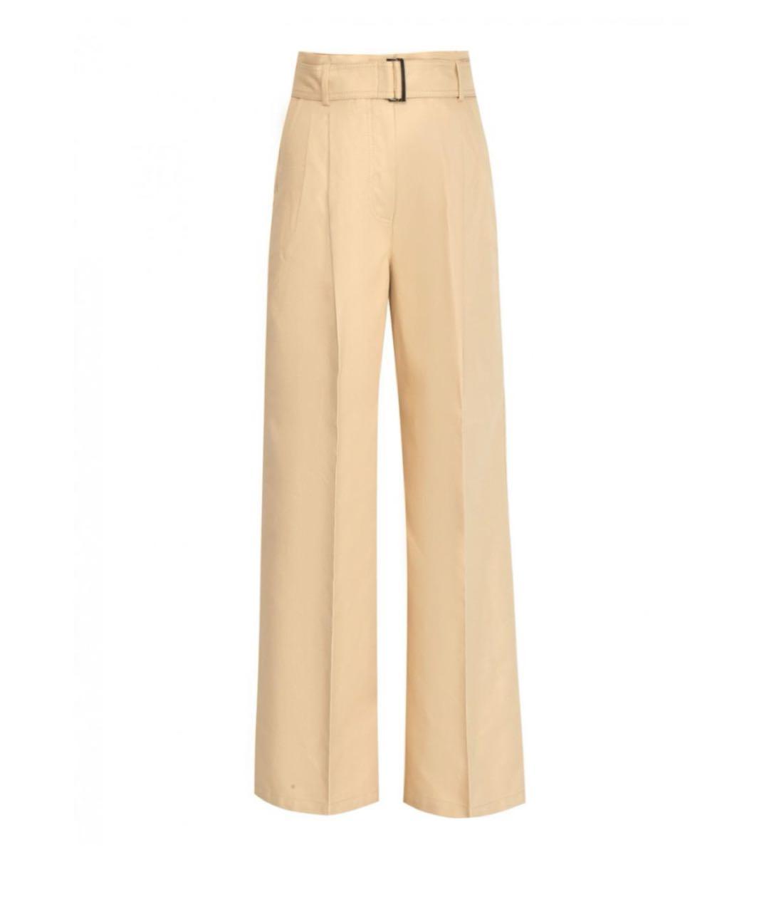 MAX MARA Бежевые хлопковые прямые брюки, фото 6