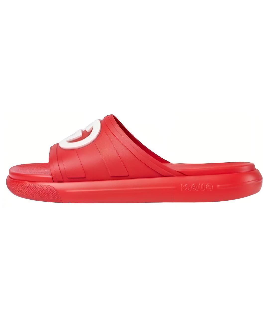 GUCCI Красные шлепанцы, фото 2