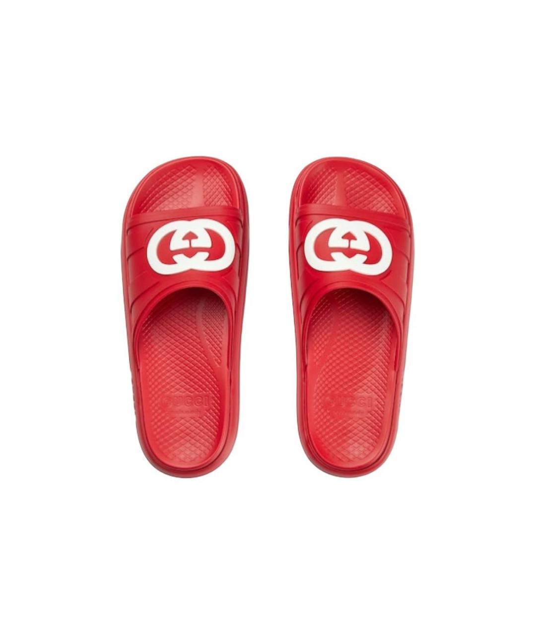 GUCCI Красные шлепанцы, фото 4