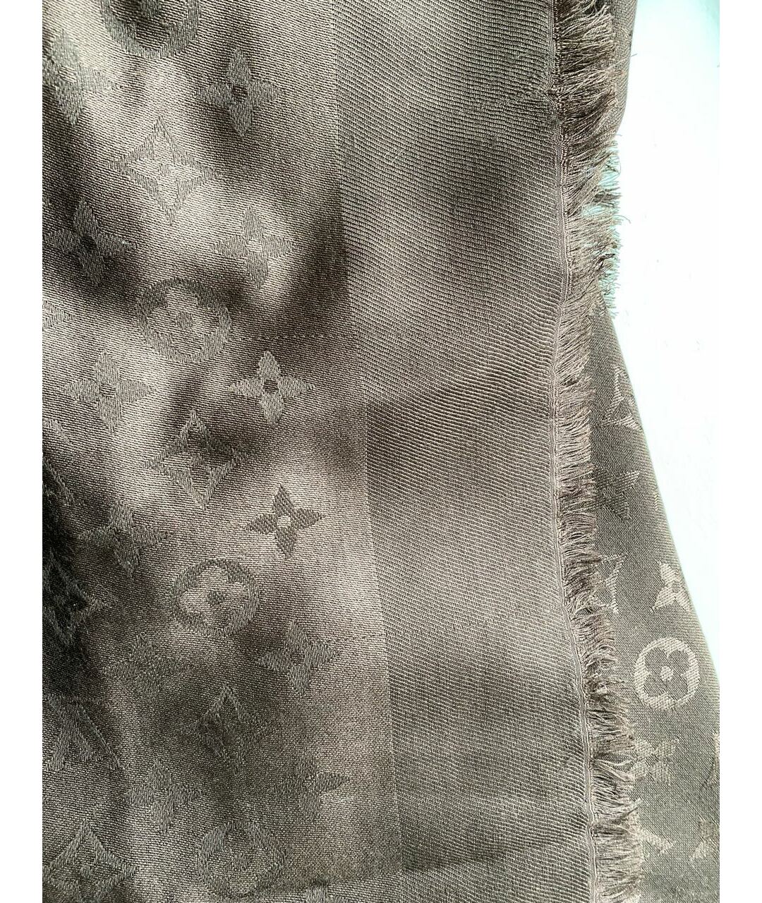 LOUIS VUITTON PRE-OWNED Зеленый шерстяной шарф, фото 3