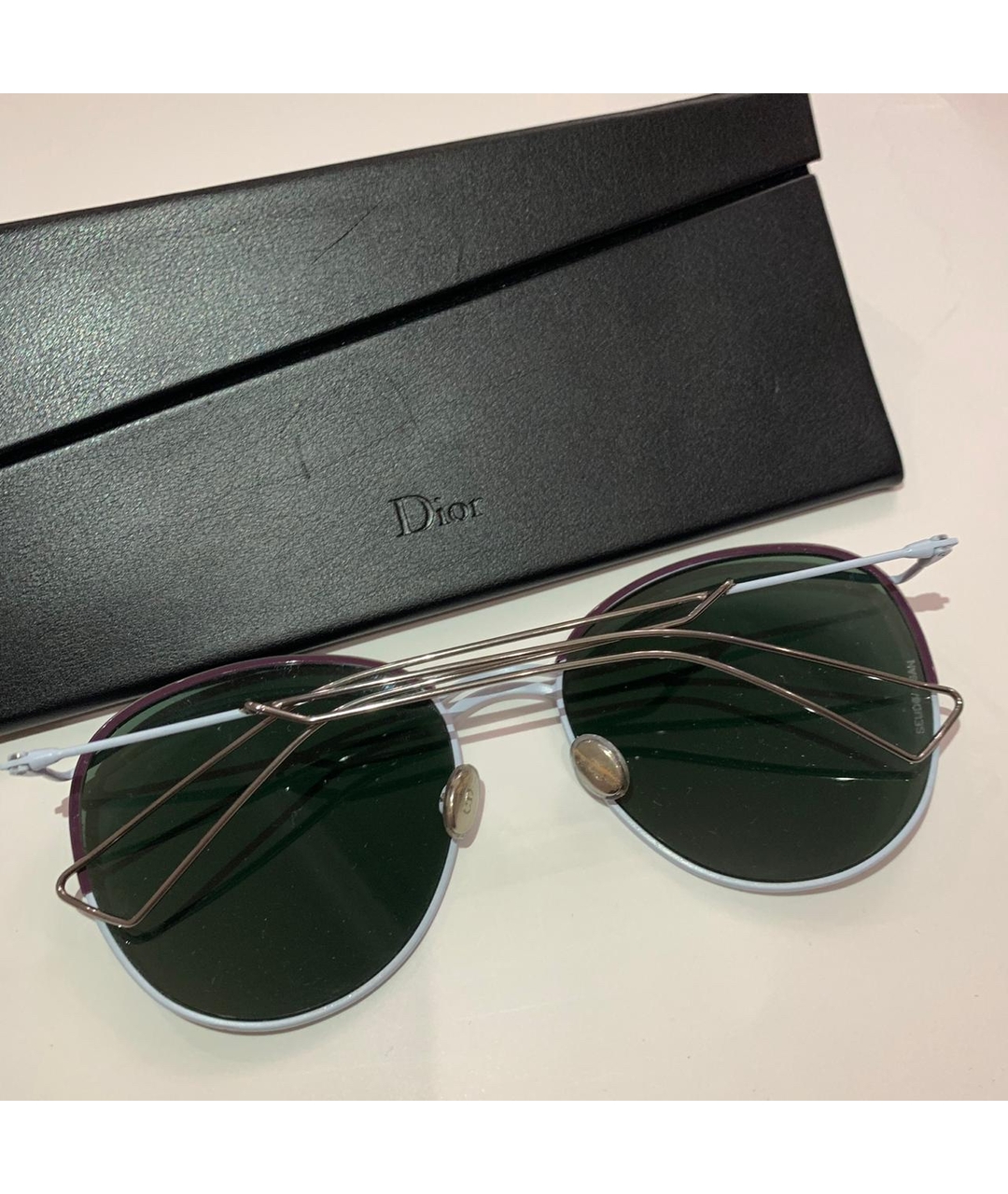 CHRISTIAN DIOR PRE-OWNED Зеленые солнцезащитные очки, фото 6