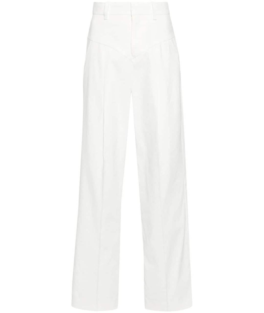 ISABEL MARANT Белые хлопковые прямые брюки, фото 1