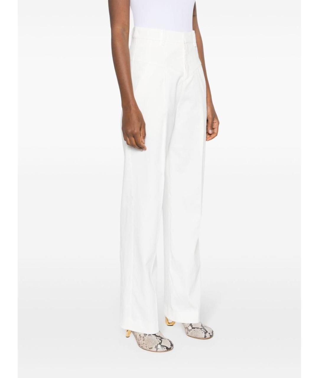 ISABEL MARANT Белые хлопковые прямые брюки, фото 4