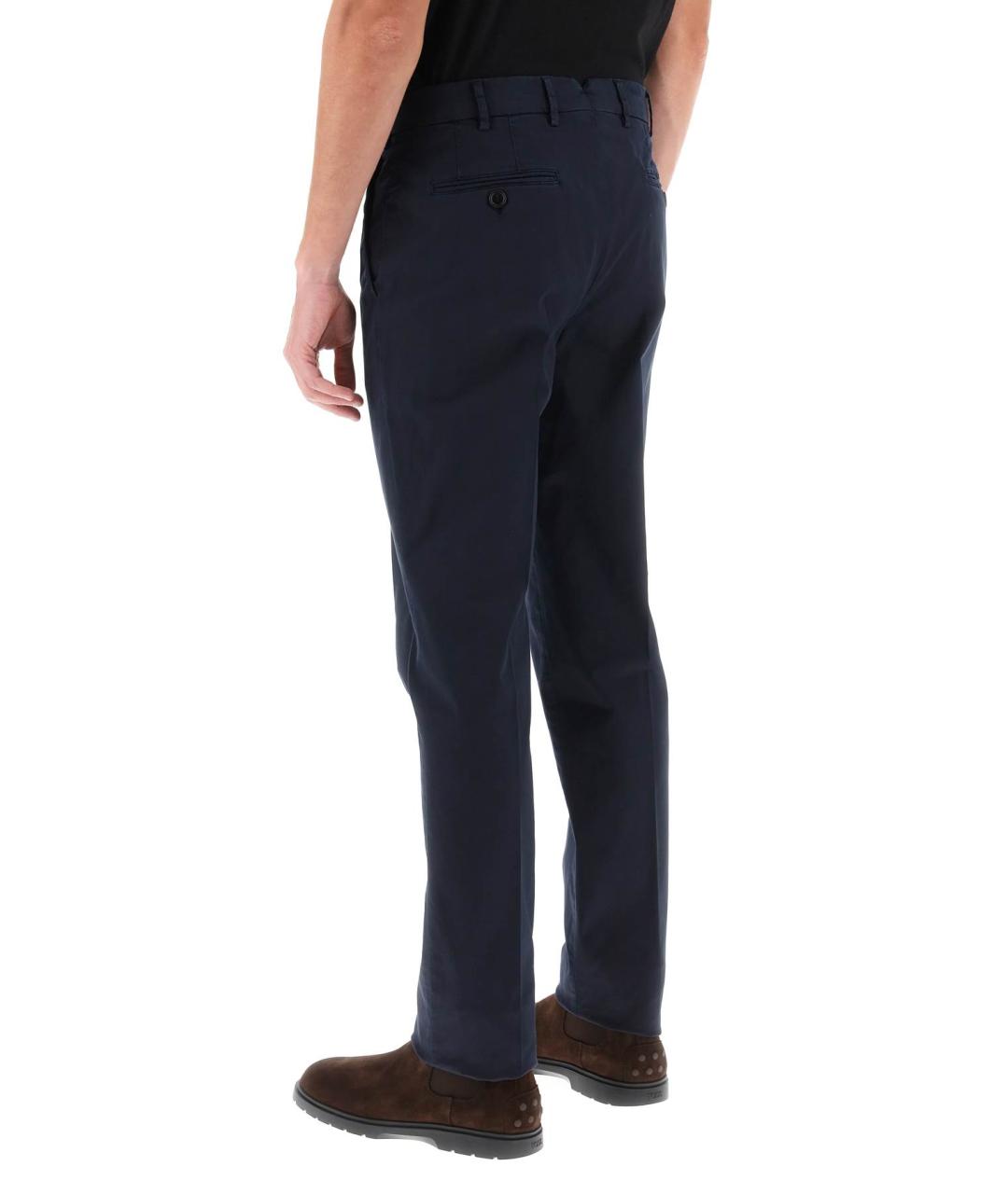 BRUNELLO CUCINELLI Темно-синие хлопковые повседневные брюки, фото 3