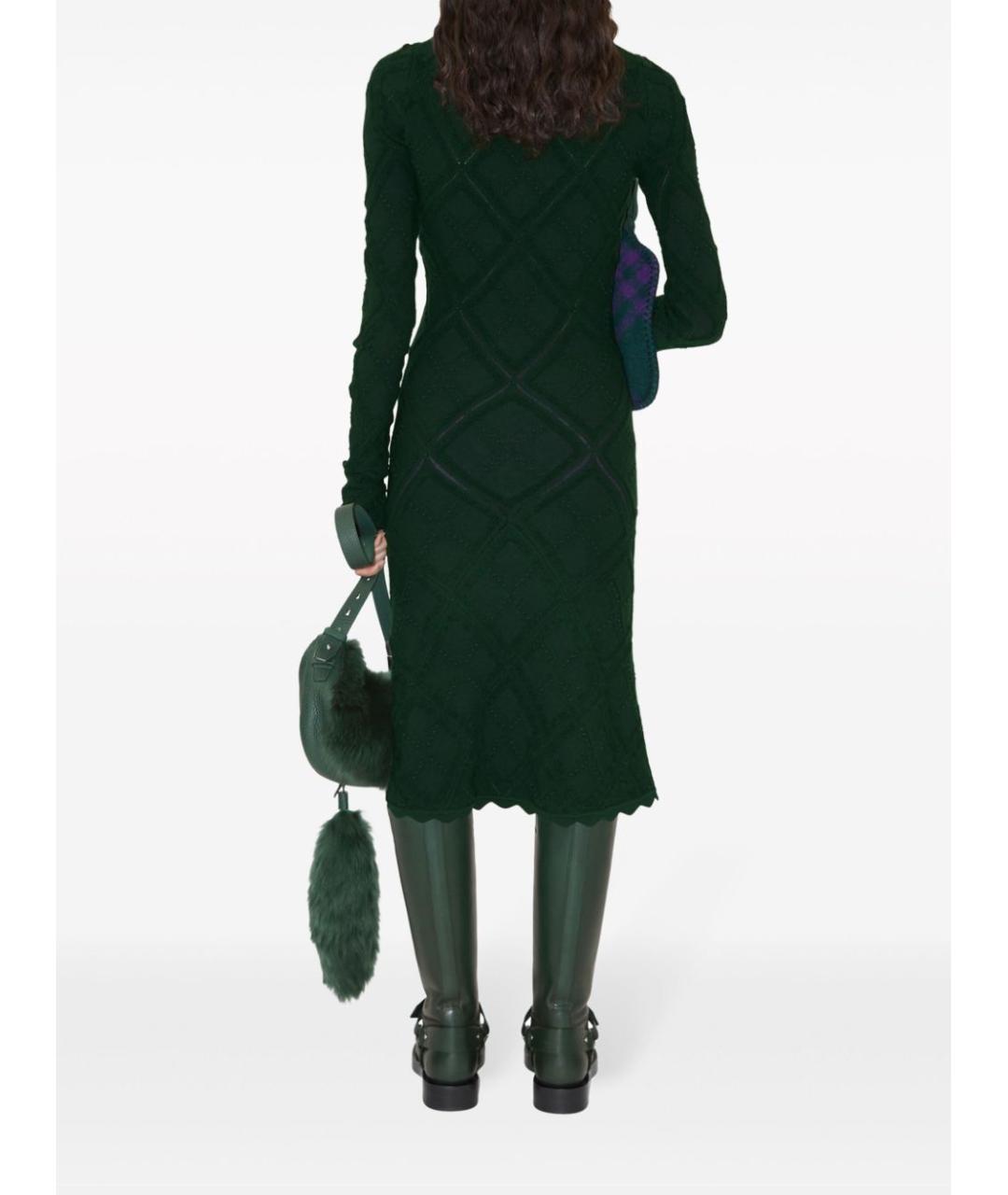 BURBERRY Зеленые полиэстеровое повседневное платье, фото 4