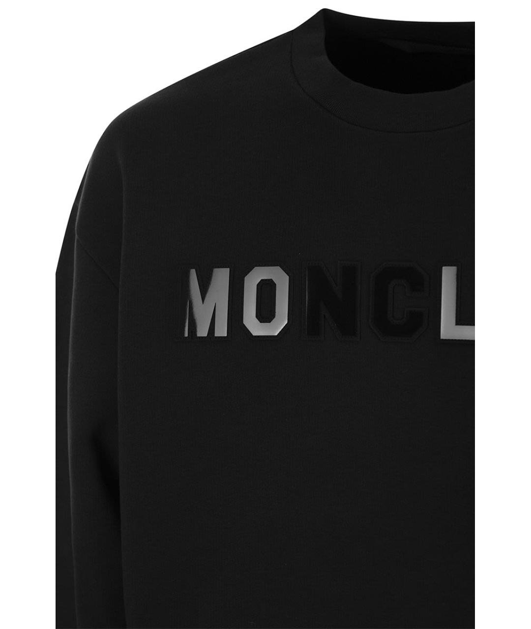MONCLER Черный хлопковый джемпер / свитер, фото 4