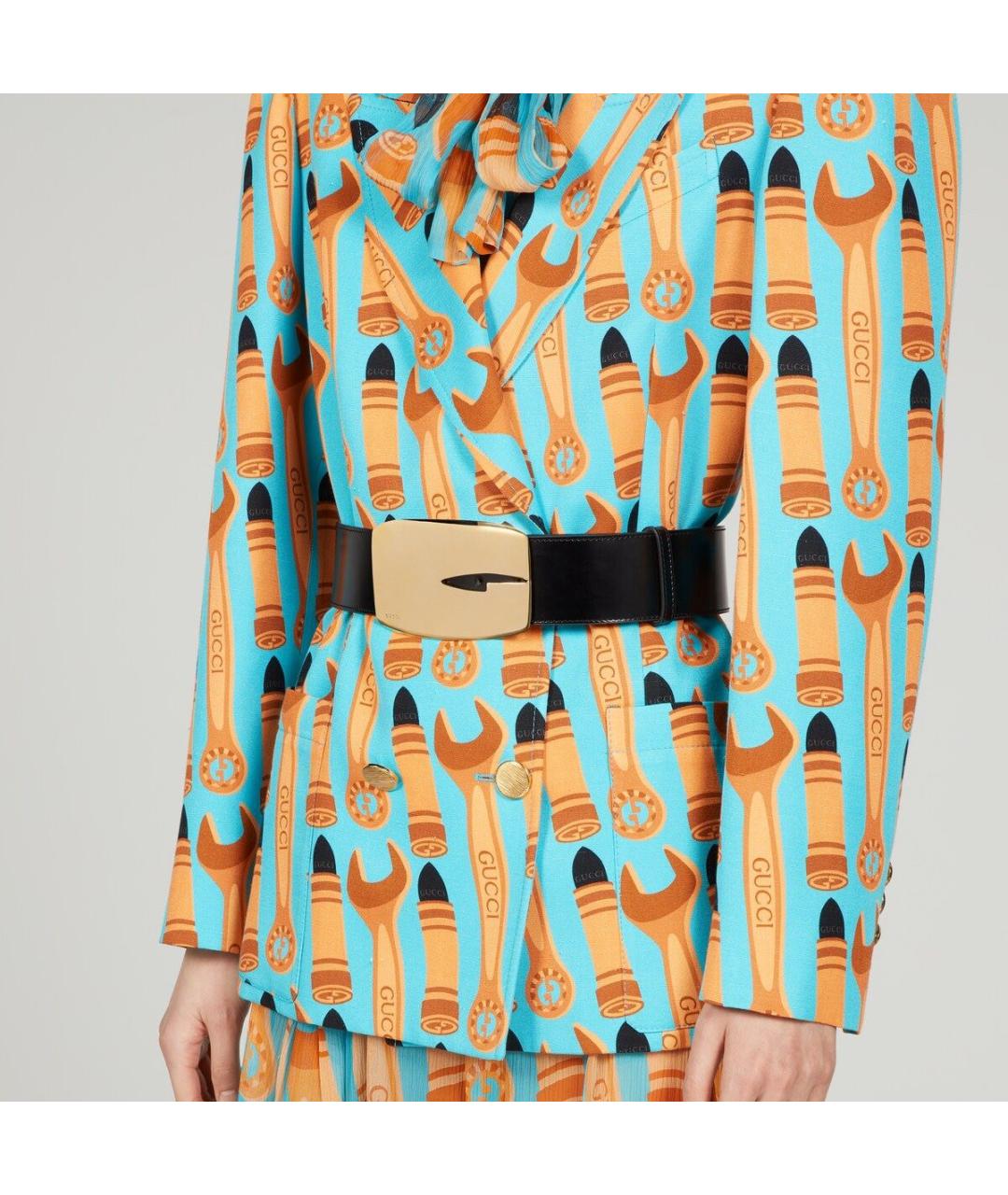 GUCCI Черный кожаный ремень, фото 4
