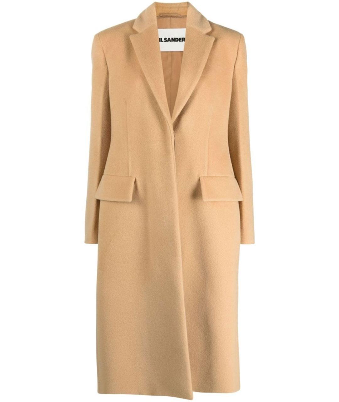 JIL SANDER Бежевое шерстяное пальто, фото 1
