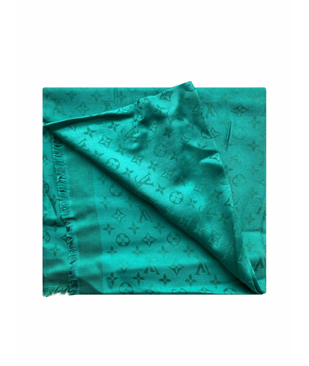 LOUIS VUITTON PRE-OWNED Зеленый шерстяной шарф, фото 1