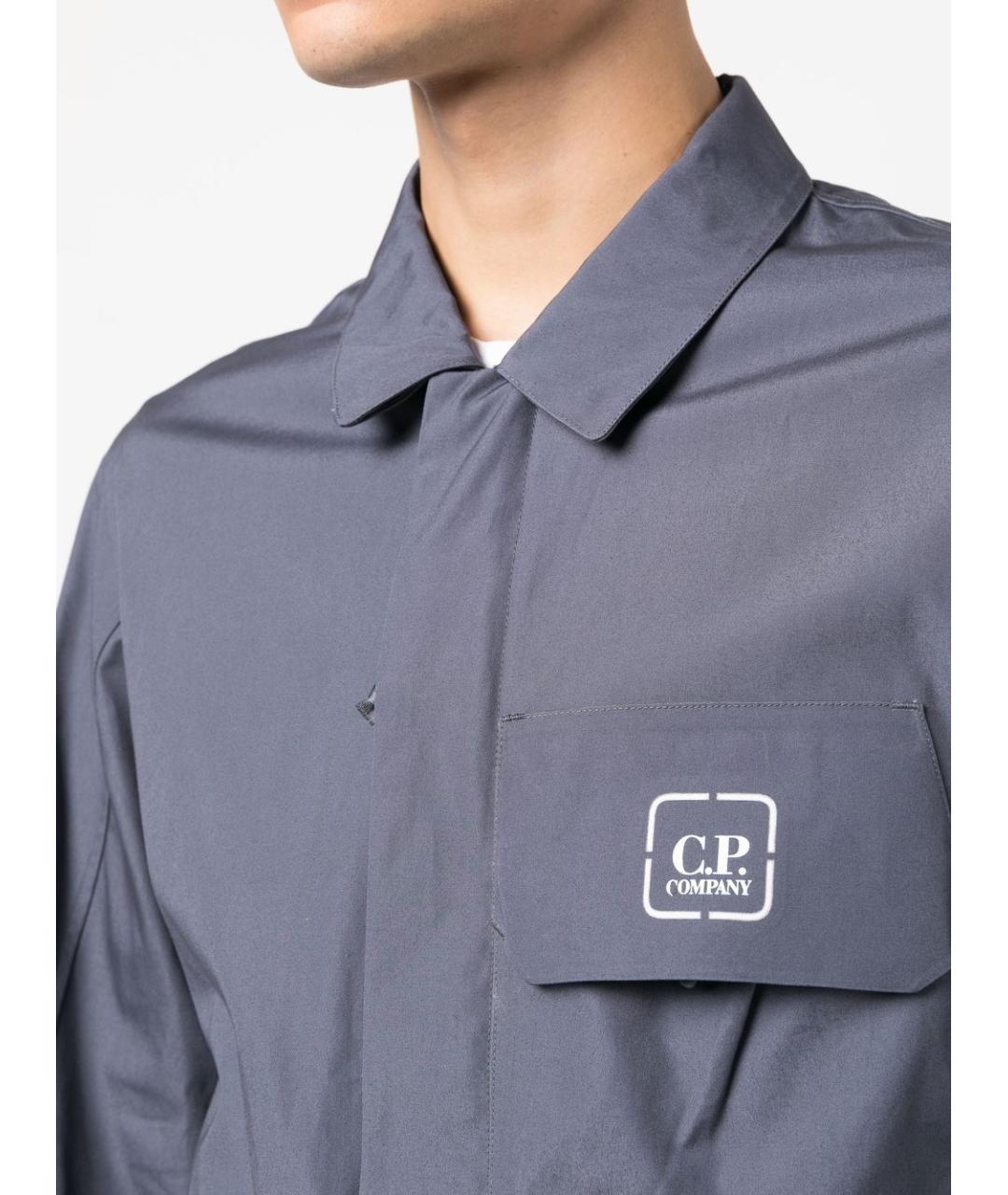 CP COMPANY Синяя хлопковая кэжуал рубашка, фото 5