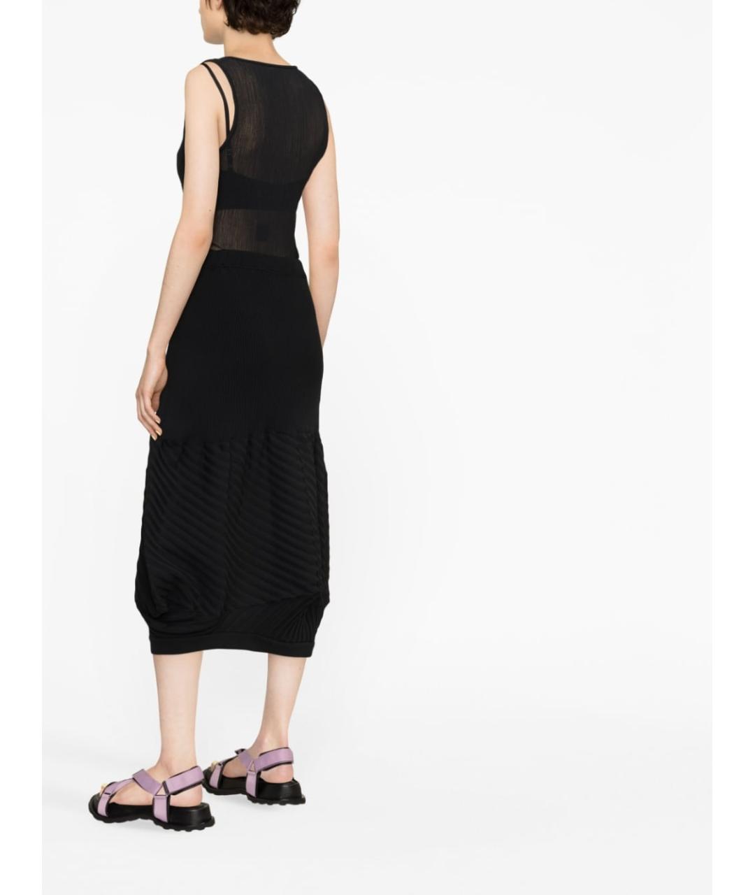 JIL SANDER Черная полиэстеровая майка, фото 3