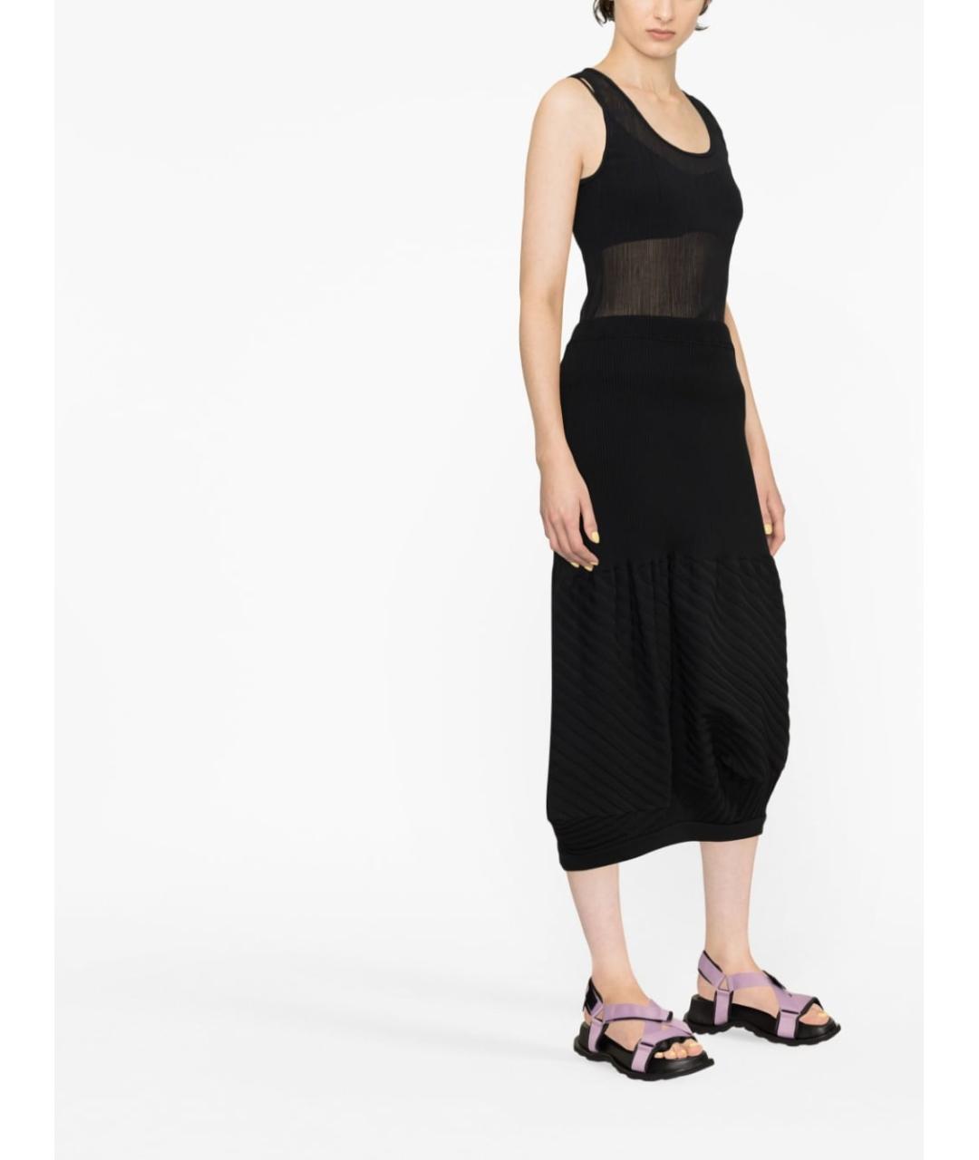 JIL SANDER Черная полиэстеровая майка, фото 4