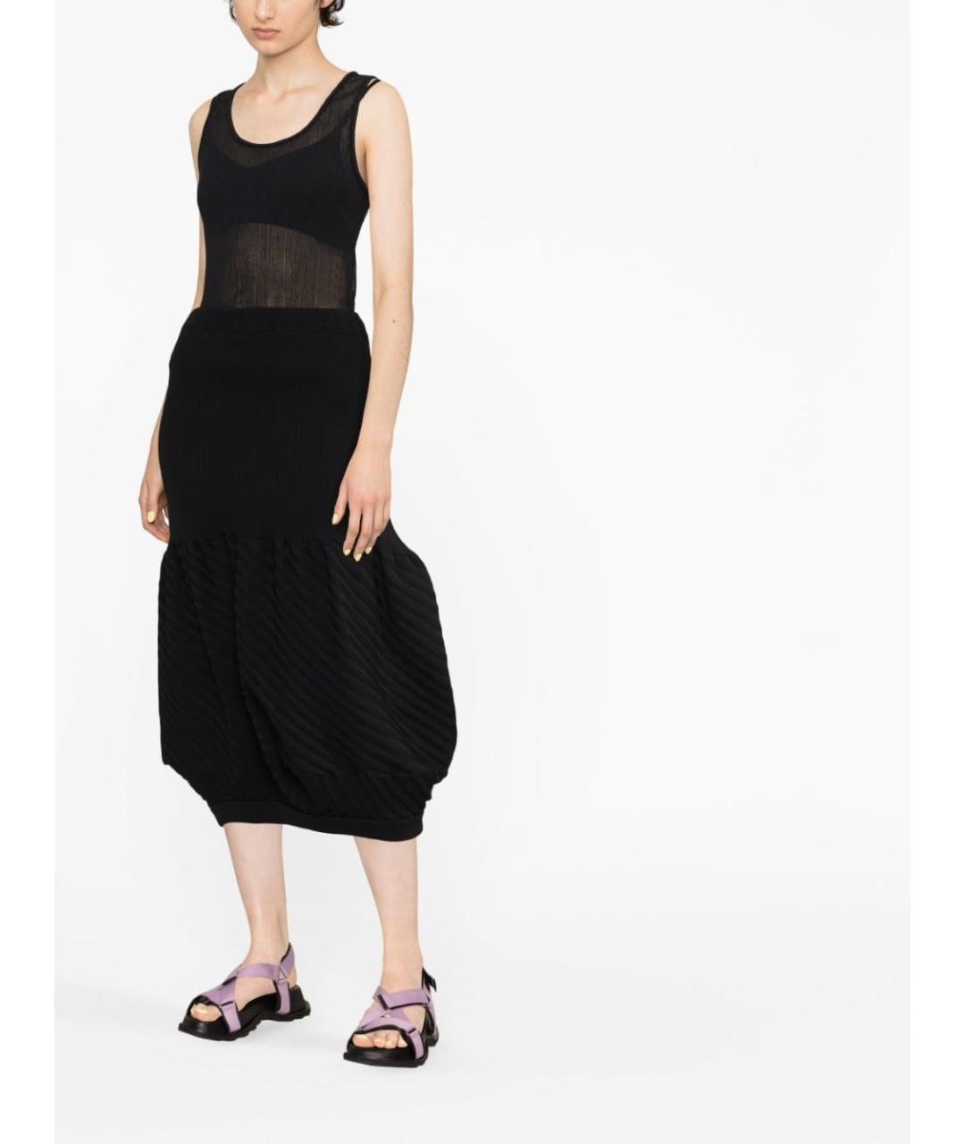 JIL SANDER Черная полиэстеровая майка, фото 2