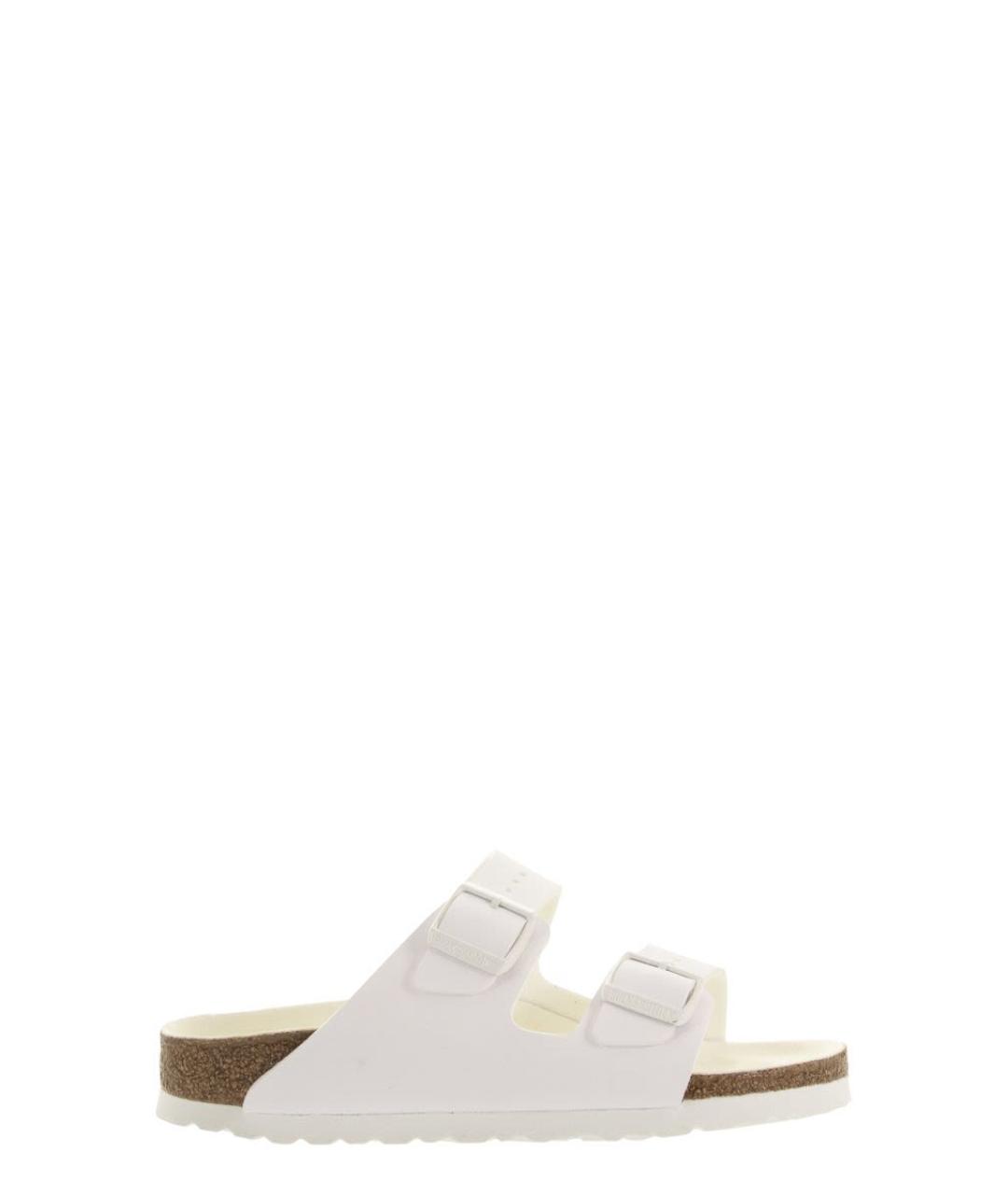 BIRKENSTOCK Белые кожаные шлепанцы, фото 1