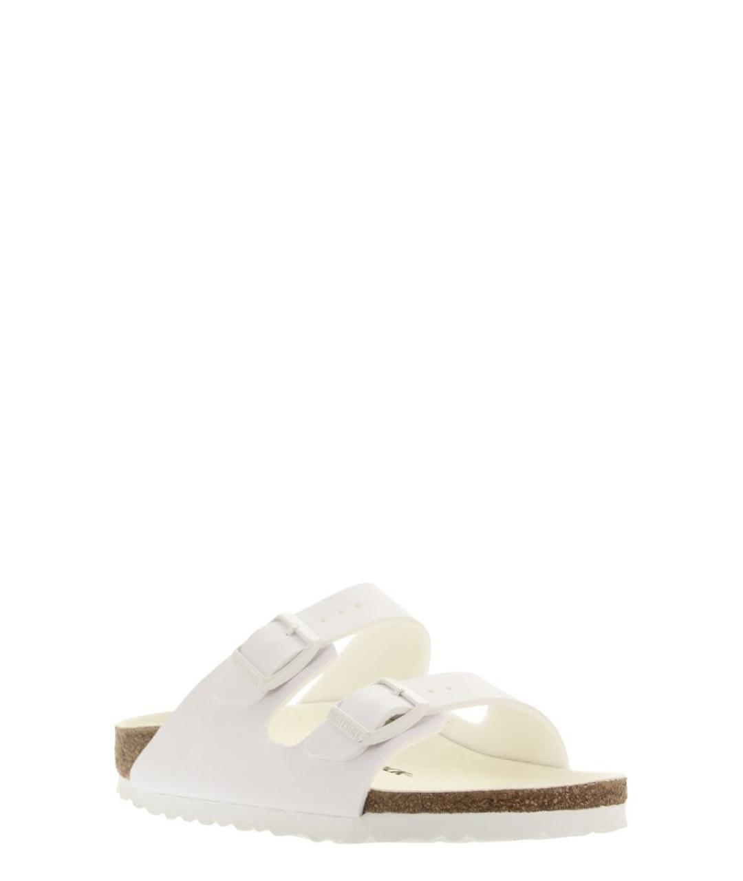 BIRKENSTOCK Белые кожаные шлепанцы, фото 2