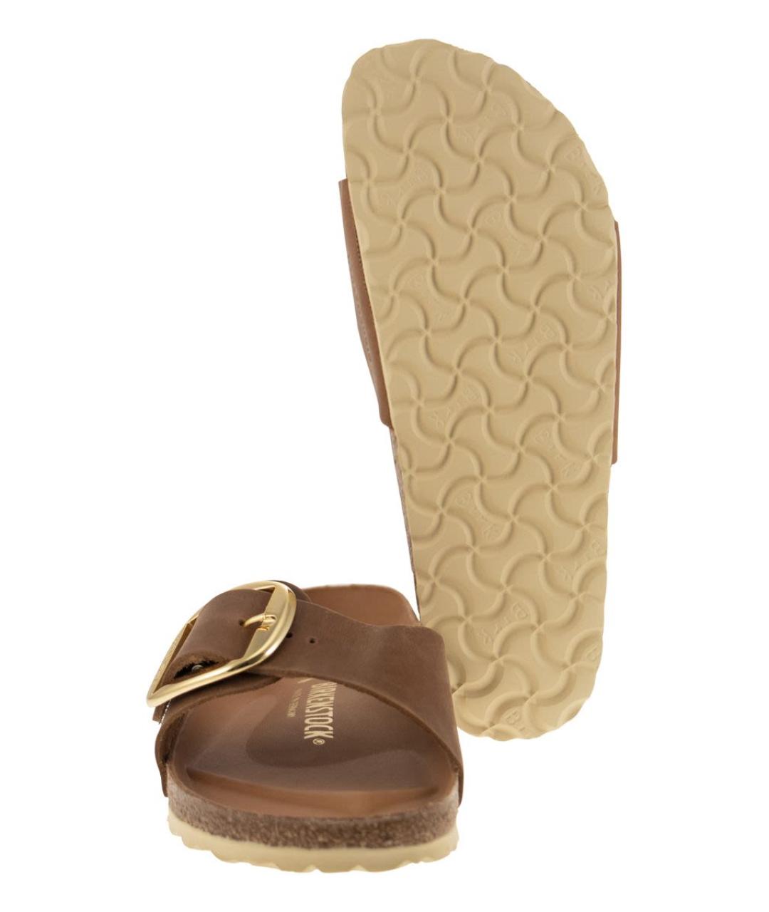BIRKENSTOCK Коричневые кожаные шлепанцы, фото 5