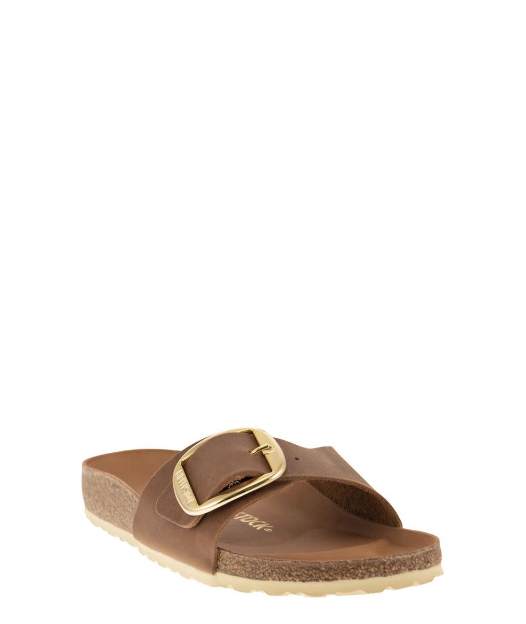 BIRKENSTOCK Коричневые кожаные шлепанцы, фото 2