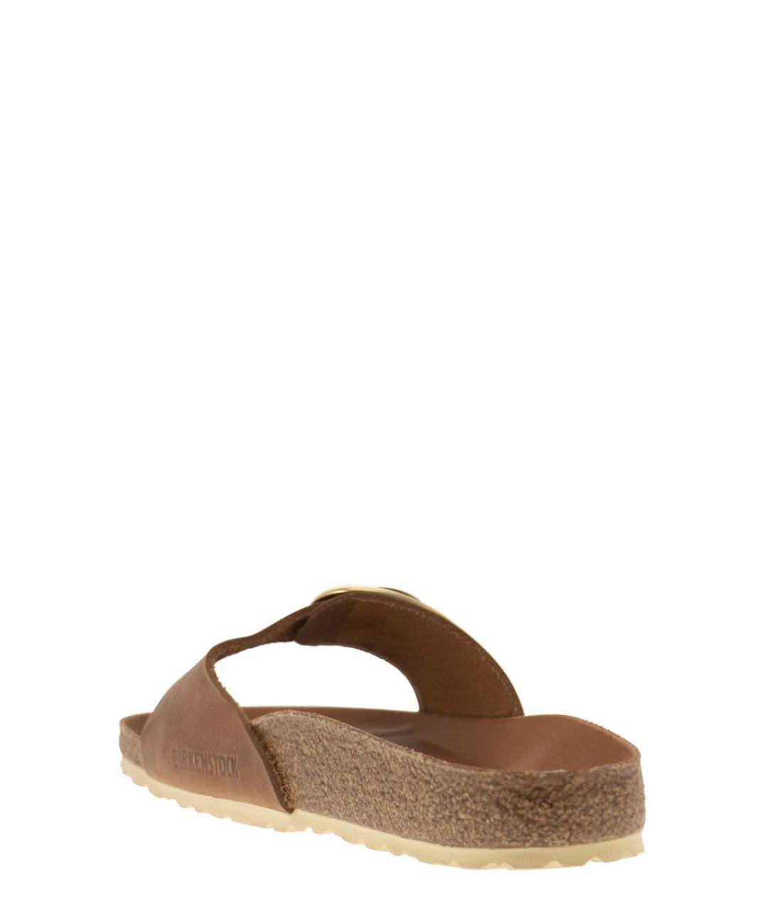 BIRKENSTOCK Коричневые кожаные шлепанцы, фото 3