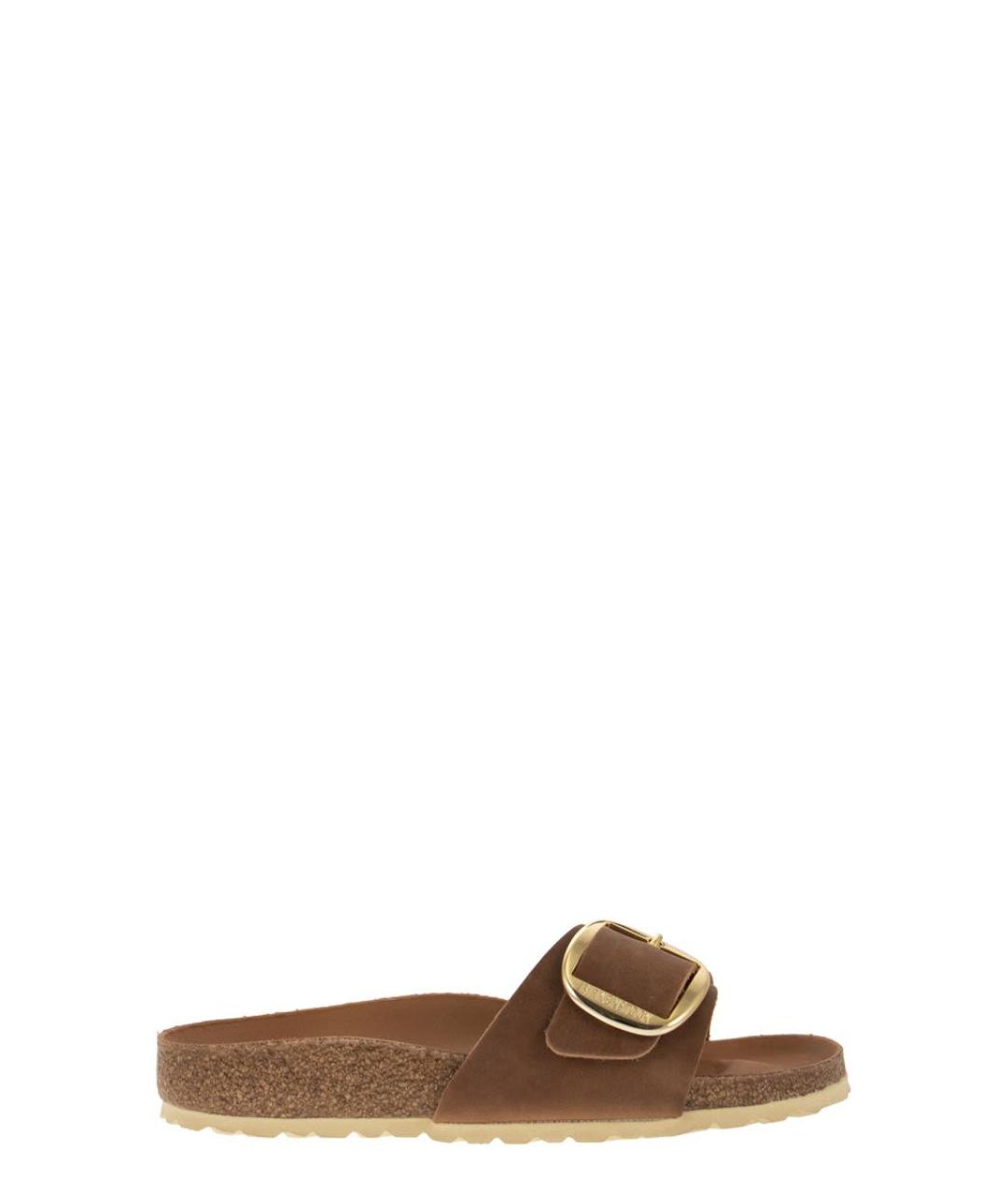 BIRKENSTOCK Коричневые кожаные шлепанцы, фото 1