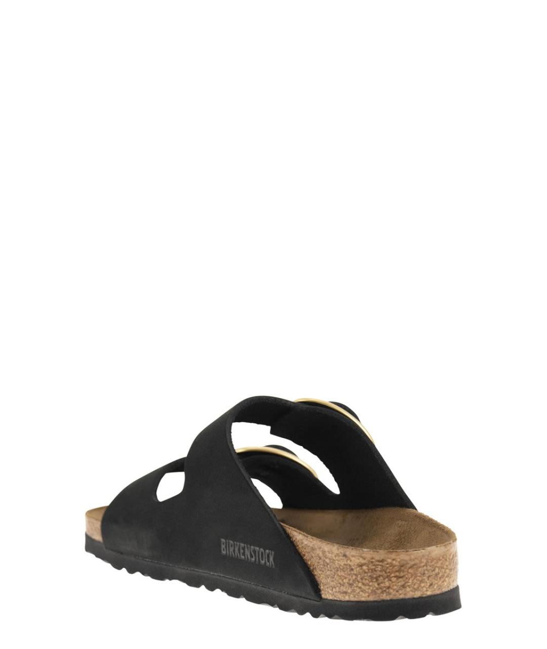 BIRKENSTOCK Черные кожаные шлепанцы, фото 3