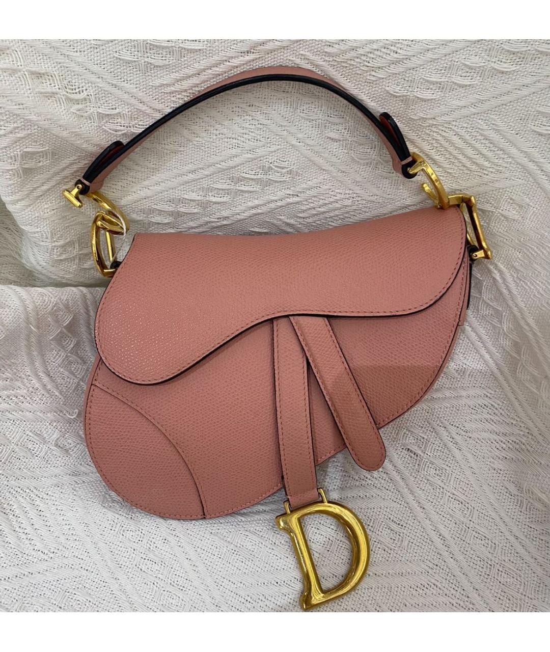 CHRISTIAN DIOR Розовая кожаная сумка через плечо, фото 2
