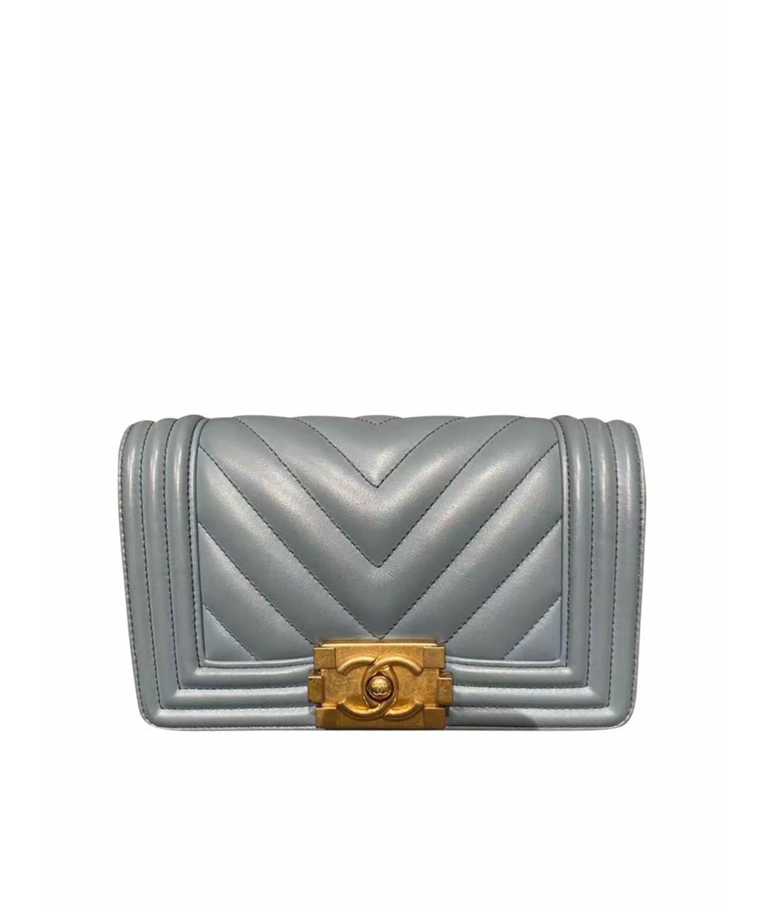 CHANEL Голубая кожаная сумка через плечо, фото 1